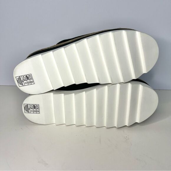 Free People Santorini Espadrille Platform Leather Sandals Black 7.5 New In Box - Picture 11 of 11